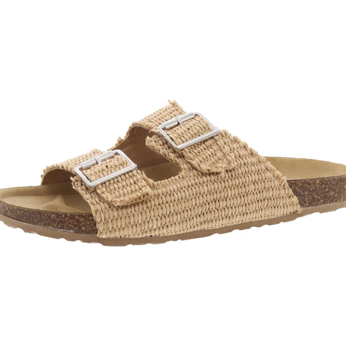 Santiago Woven Straw Slide Sandals