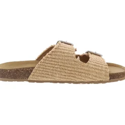 Santiago Woven Straw Slide Sandals