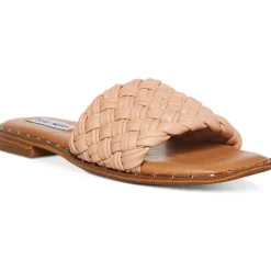 Santina Faux Leather Woven Slide Sandals