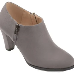 Sanzi Faux Suede Block Heel Booties