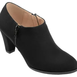 Sanzi Faux Suede Block Heel Booties