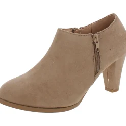 Sanzi Faux Suede Block Heel Booties