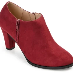 Sanzi Faux Suede Block Heel Booties