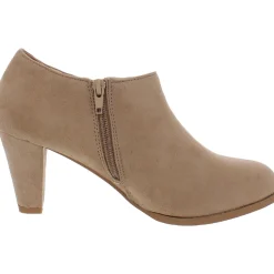 Sanzi Faux Suede Block Heel Booties