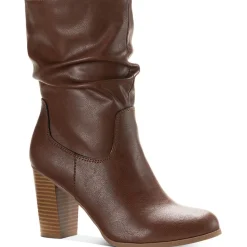 Saraa Slouch Faux Leather Mid-Calf Boots