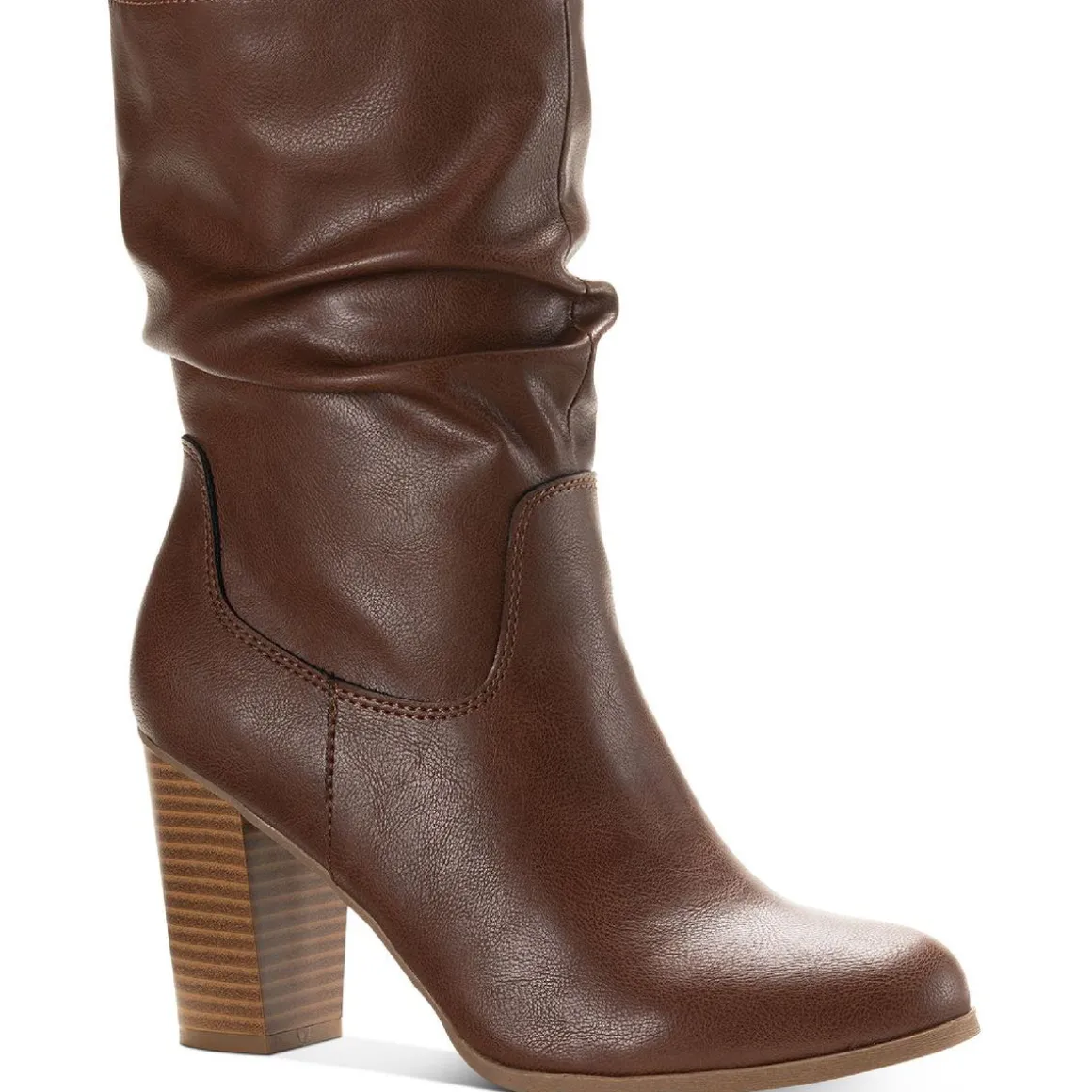 Saraa Slouch Faux Leather Mid-Calf Boots