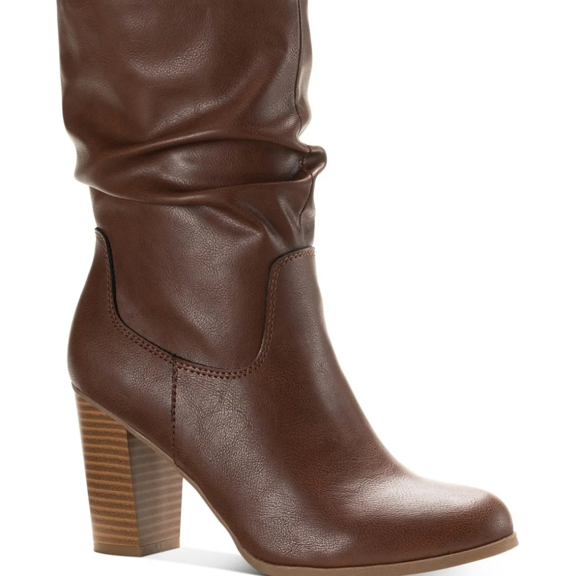 Saraa Slouch Faux Leather Mid-Calf Boots