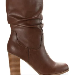 Saraa Slouch Faux Leather Mid-Calf Boots