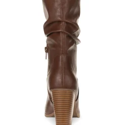 Saraa Slouch Faux Leather Mid-Calf Boots