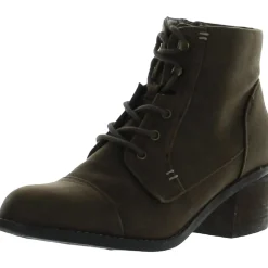 Sarina Faux Suede Ankle Combat & Lace-up Boots