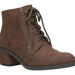 Sarina Faux Suede Ankle Combat & Lace-up Boots