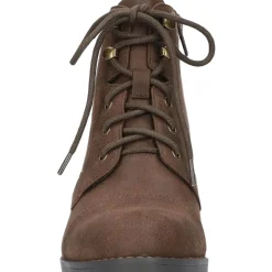 Sarina Faux Suede Ankle Combat & Lace-up Boots