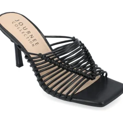 Saskia Strappy Faux Leather Heels