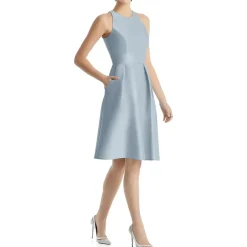 Satin A-Line Cocktail And Party Dress