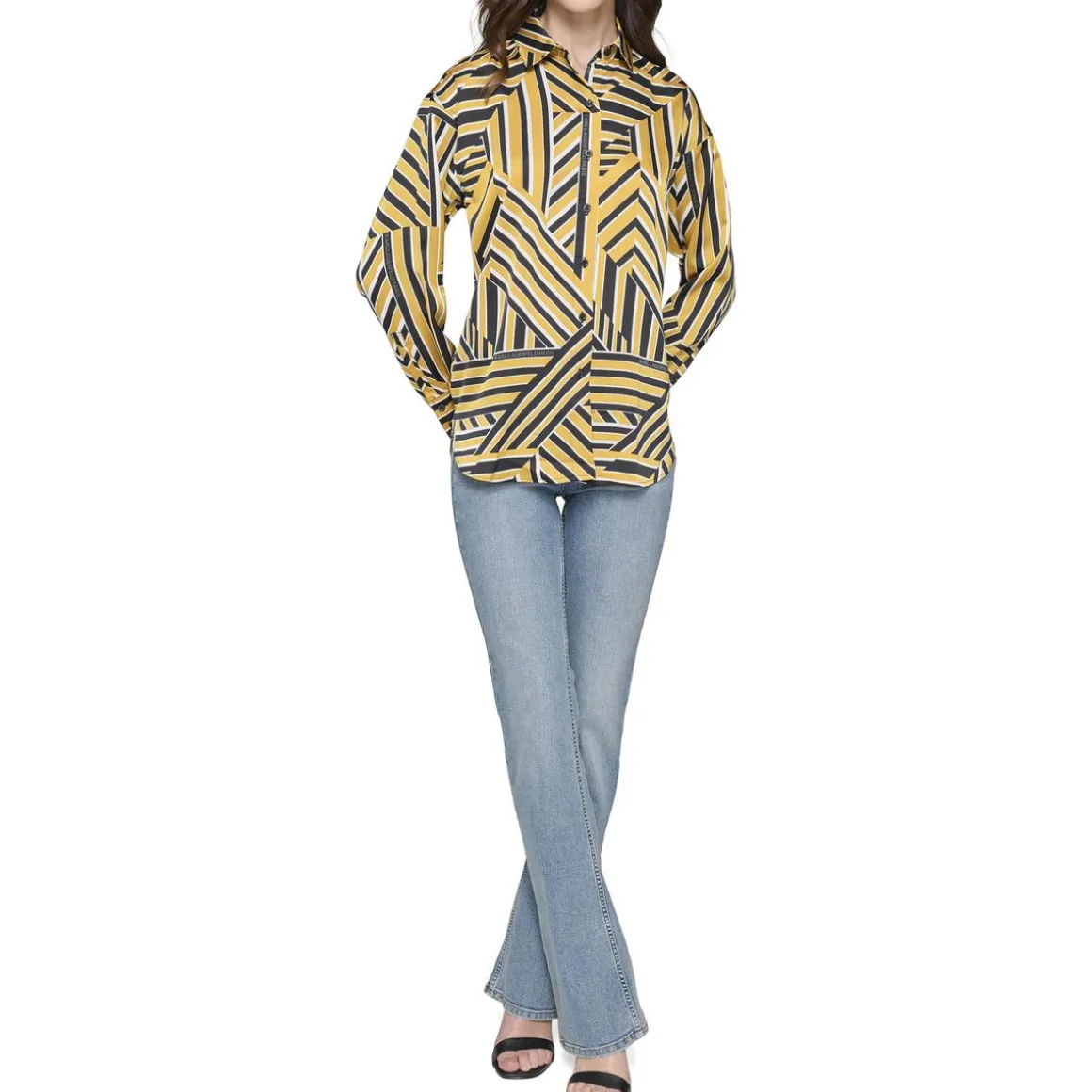 Satin Button-Down Top