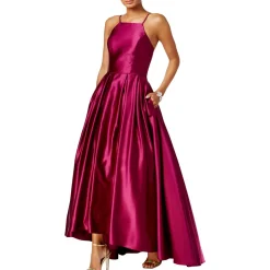 Satin High-Low Evening Dress