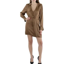 Satin Mini Wrap Dress