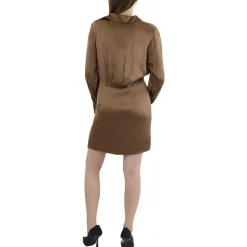 Satin Mini Wrap Dress