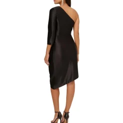 Satin One Shoulder Sheath Dress