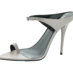 Satin Stiletto Slide Sandals