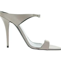 Satin Stiletto Slide Sandals