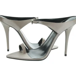 Satin Stiletto Slide Sandals