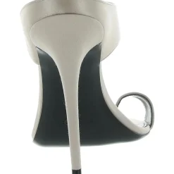 Satin Stiletto Slide Sandals