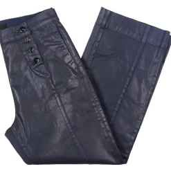 Savannah Mid Rise Button Detail Wide Leg Jeans