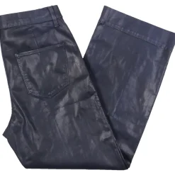 Savannah Mid Rise Button Detail Wide Leg Jeans