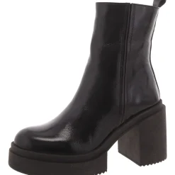 Sawyer Patent Leather Block Heel Ankle Boots
