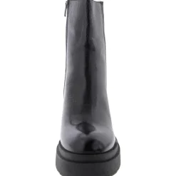 Sawyer Patent Leather Block Heel Ankle Boots