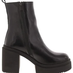 Sawyer Patent Leather Block Heel Ankle Boots
