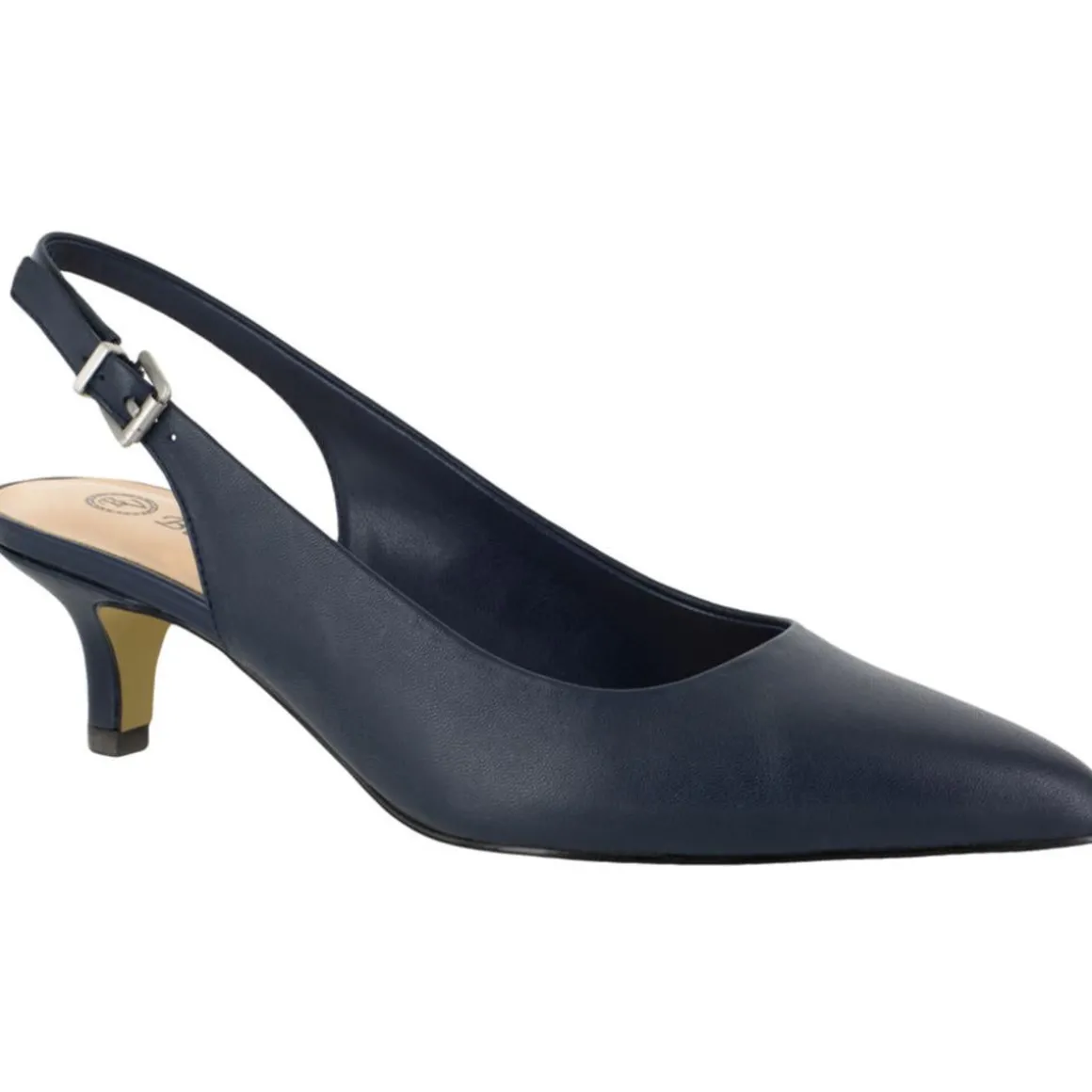 Scarlett Leather Kitten Slingback Heels