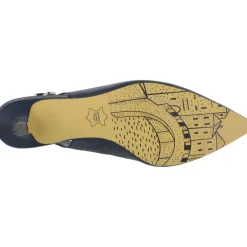 Scarlett Leather Kitten Slingback Heels