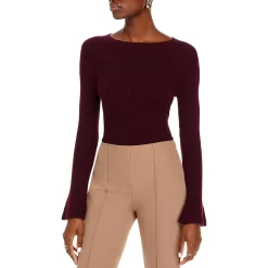 Scoop Neck Ribbed Trim Pullover Sweater
