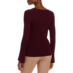 Scoop Neck Ribbed Trim Pullover Sweater