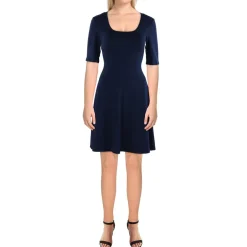 Scoopneck Elbow Sleeve Maternity Dress