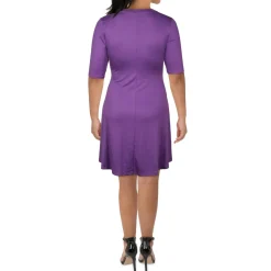 Scoopneck Elbow Sleeve Maternity Dress