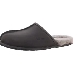 Scuff Lined Leather Scuff Slippers