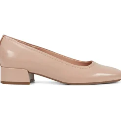 SEJAIN Padded Insole Leather Block Heels