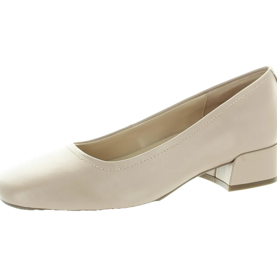 SEJAIN Padded Insole Leather Block Heels