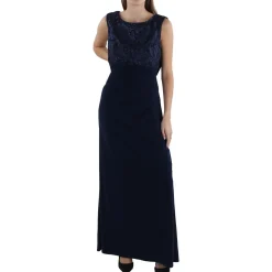 Sequin Embroidered Evening Dress