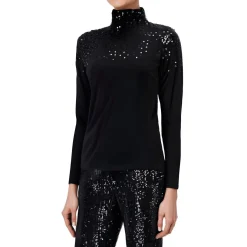 Sequined Turtleneck Top