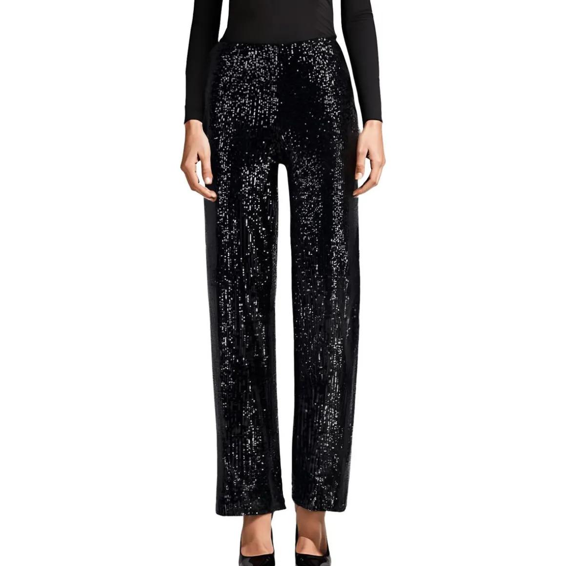 Sequined Wide Leg Pants
