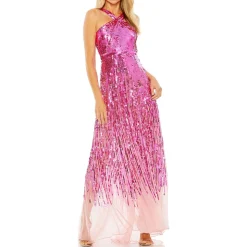 Sequined Crepe Evening Dress