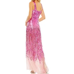 Sequined Crepe Evening Dress
