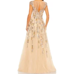 Sequined Crepe Evening Dress