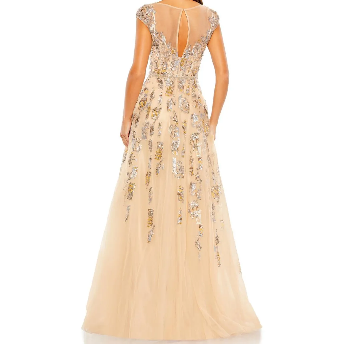 Sequined Crepe Evening Dress