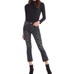 Sequined Denim Bootcut Jeans