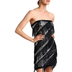 Sequined Fringe Bodycon Dress